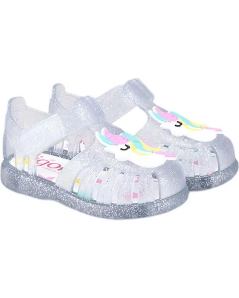 Sandalias IGOR  de Niña S10279 TOBBY GLITTER UNICORNIO  TRANSPARENTE